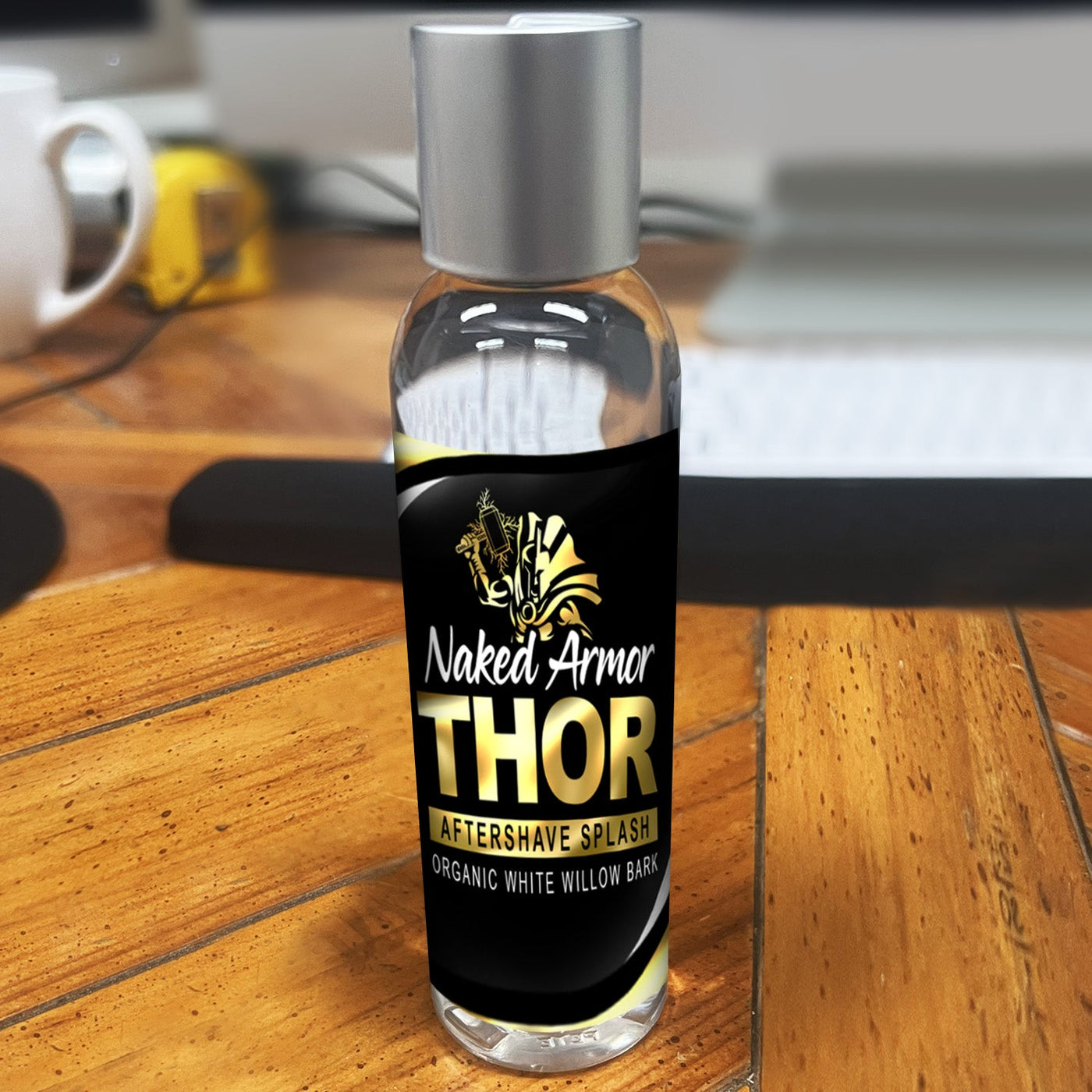 Naked Armor Thor AHA Aftershave Splash 4 fluid ounces (Vegan Friendly)
