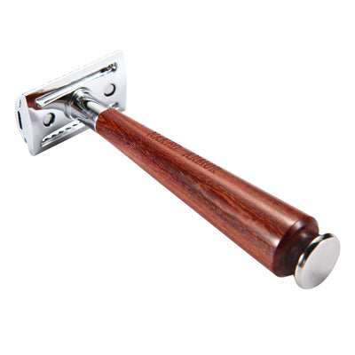 Naked Armor Tor Safety Razor Mahogany Wood Zinc Aluminum