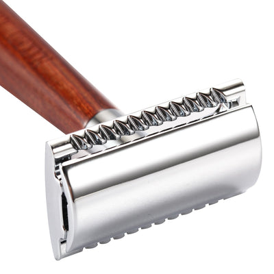 Naked Armor Tor Safety Razor Mahogany Wood Zinc Aluminum