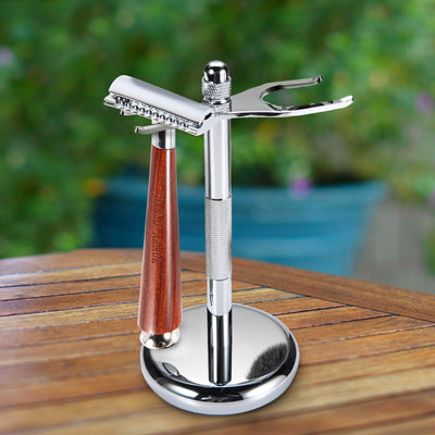 Naked Armor Tor Safety Razor Mahogany Wood Zinc Aluminum