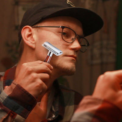 Naked Armor Tor Safety Razor Mahogany Wood Zinc Aluminum