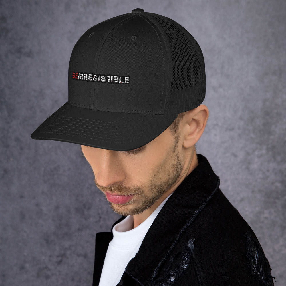 Black Be Irresistible Trucker Cap by Naked Armor sold by Naked Armor Razors