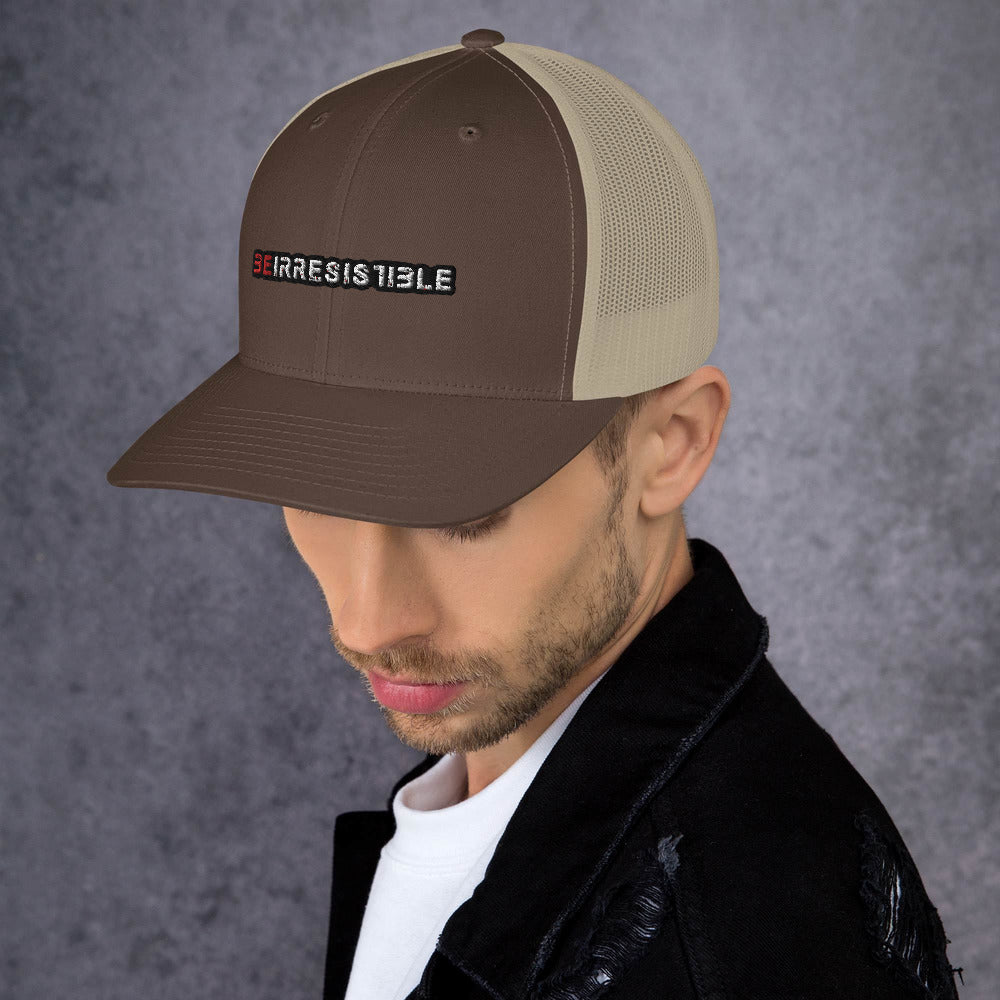 Khaki Be Irresistible Trucker Cap by Naked Armor sold by Naked Armor Razors