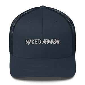 Black Naked Armor 6-Panel Trucker Cap by Naked Armor sold by Naked Armor Razors