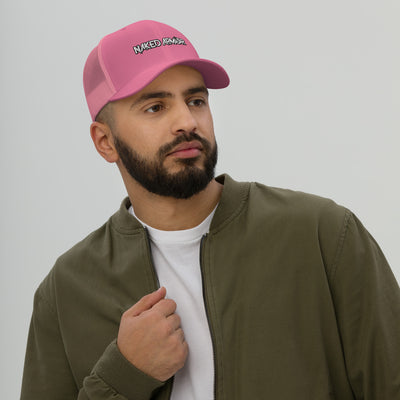 Pink Naked Armor 6-Panel Trucker Cap by Naked Armor sold by Naked Armor Razors