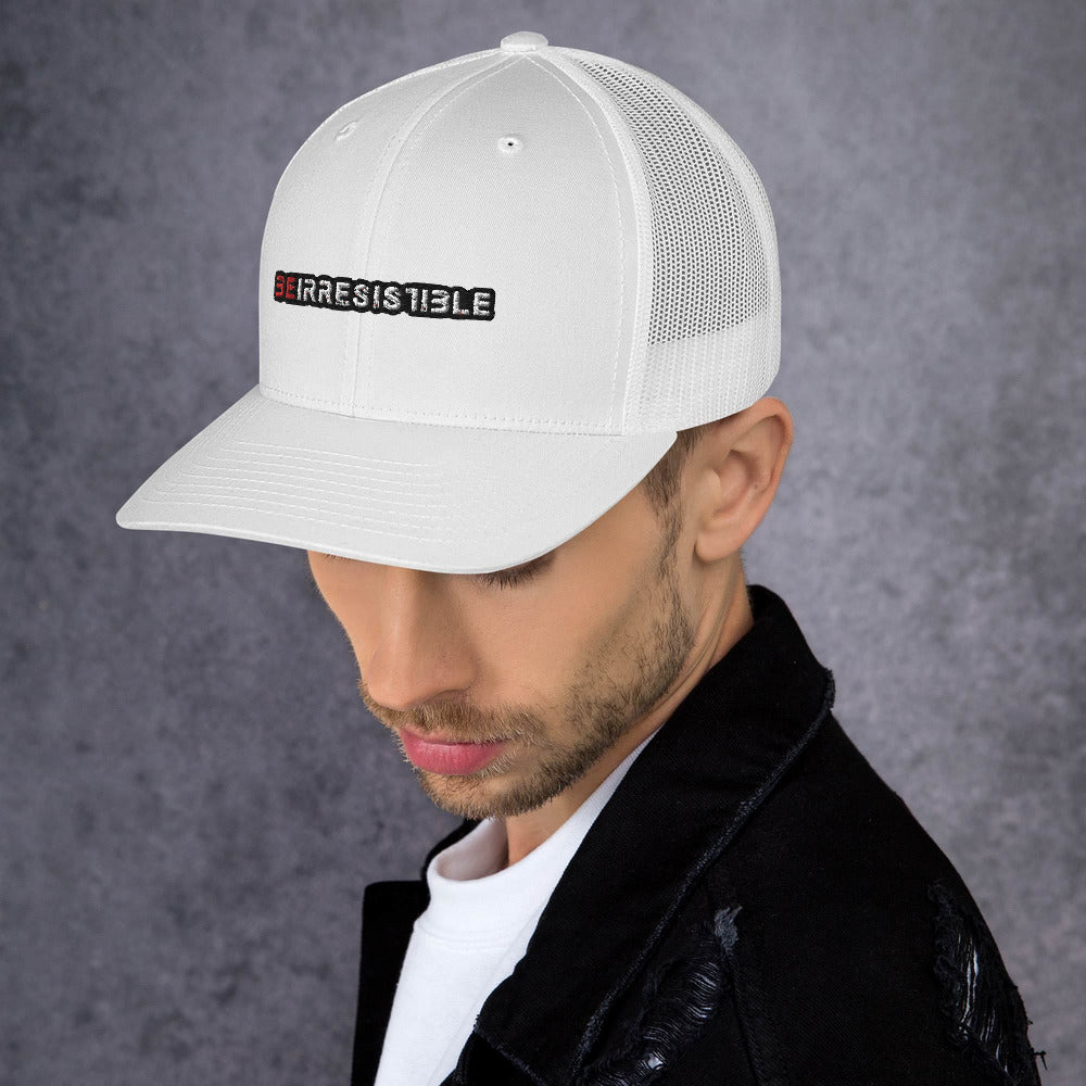 White Be Irresistible Trucker Cap by Naked Armor sold by Naked Armor Razors