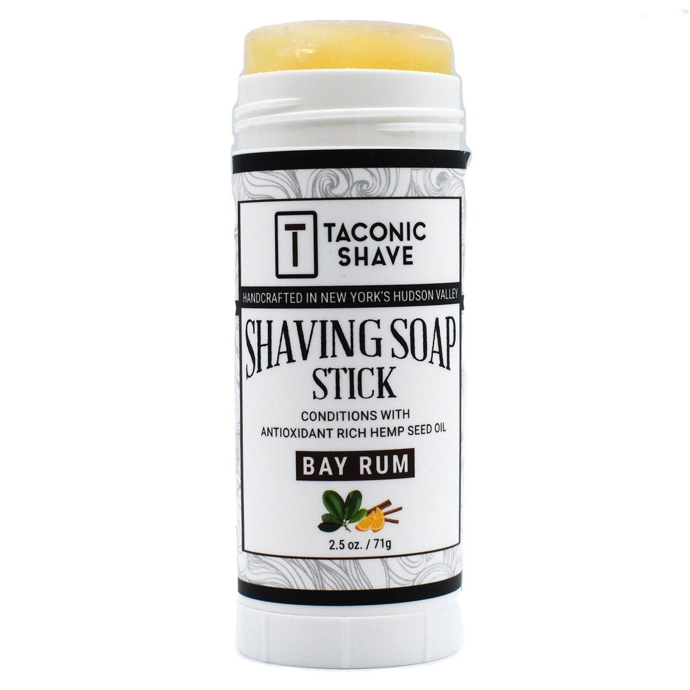 Taconic Shave Hemp & Bay Rum Twist Up Shaving Soap Stick 2.5 oz
