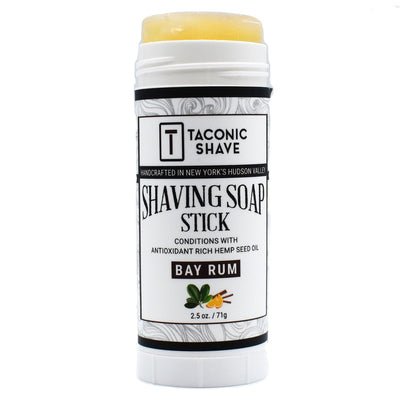 Taconic Shave Hemp & Bay Rum Twist Up Shaving Soap Stick 2.5 oz
