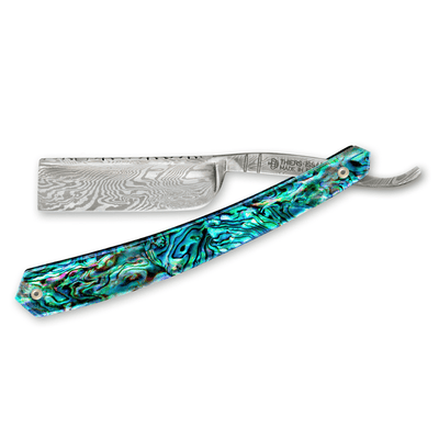 Thiers Issard Damascus Steel Straight Razor 6/8" Abalone