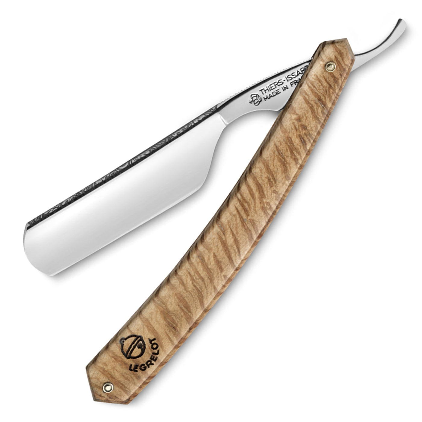 Thiers Issard 'Le Grelot' Straight Razor 5/8" Spotted Oak Carbon Steel