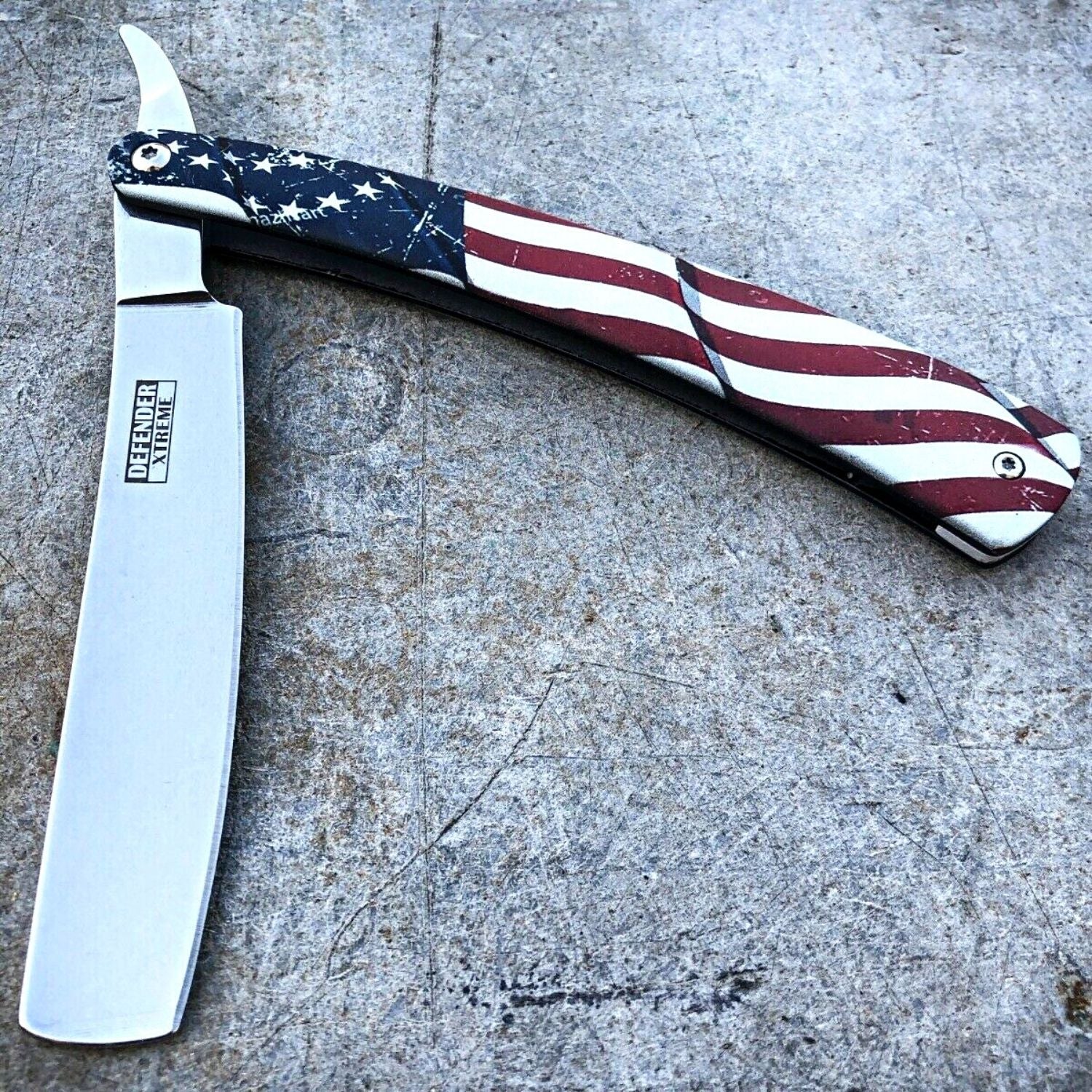 Vintage Defender Xtreme USA American Flag Straight Razor – Naked Armor ...